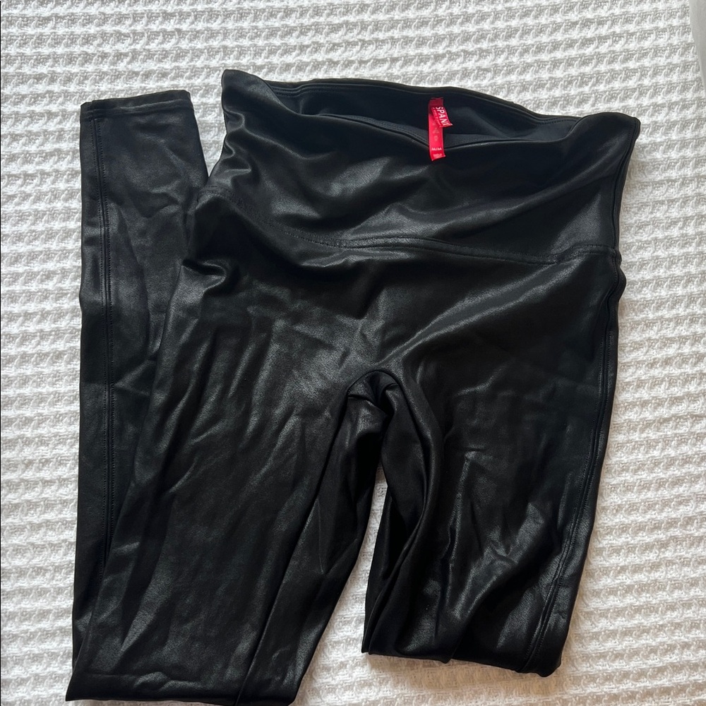 Spanx Black Faux Leather Leggings